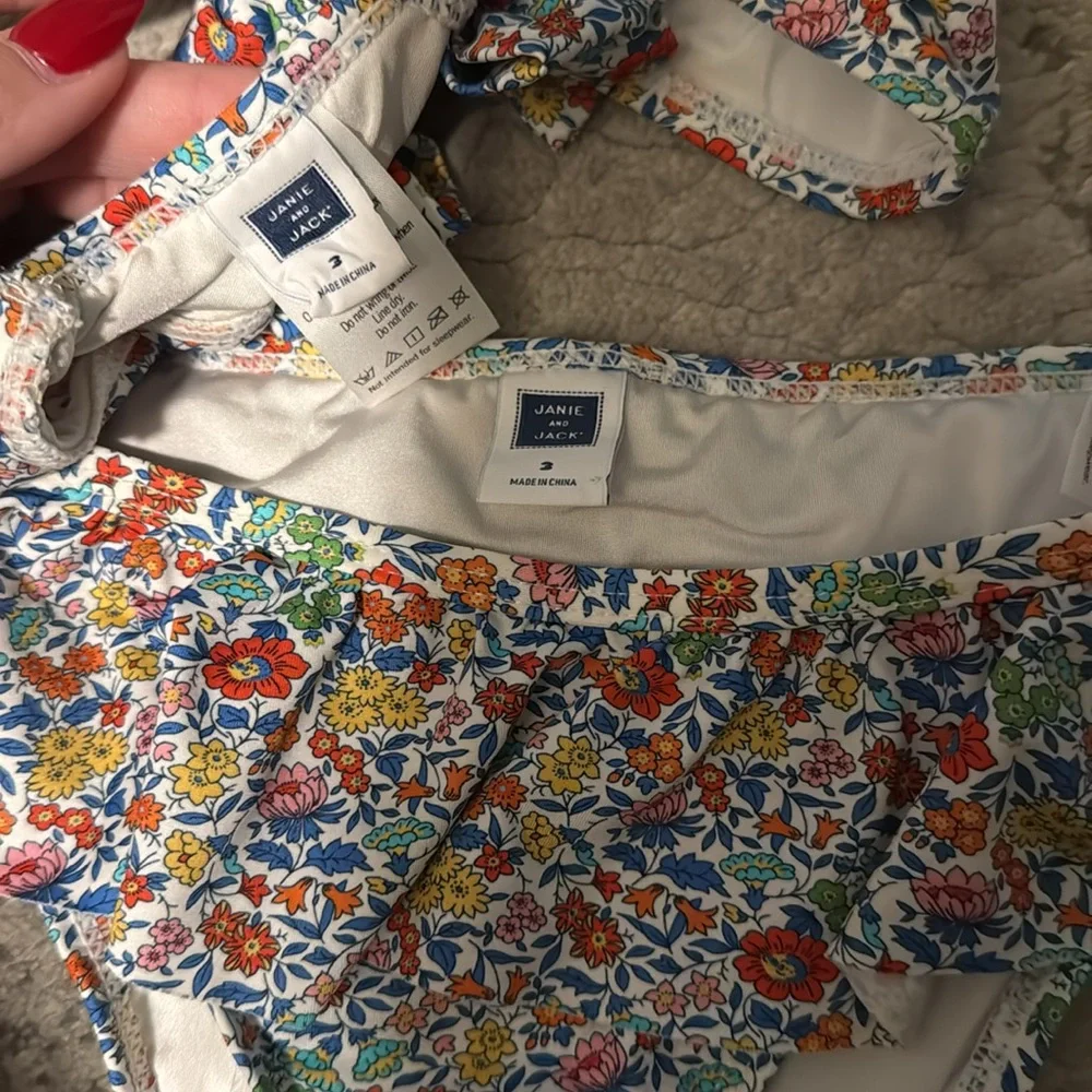 Janie and Jack Multicolor Floral Bikini - Picture 3 of 3